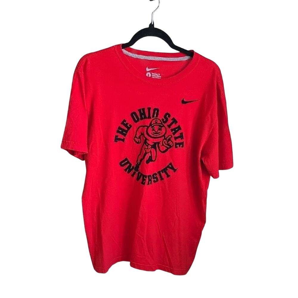 Nike Red Ohio State Buckeyes Brutus Buckeye Tee Shirt Adult Size Large